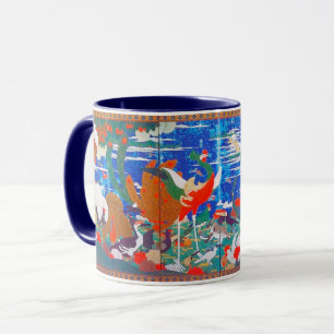 Caneca Aves, Animais e Plantas Flores (Esquerda) Jacuchu