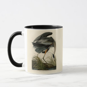 Caneca Aves Azuis-Heronárias do Excelente Audubon