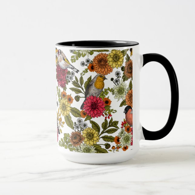 Caneca Aves e flores do jardim 1 (Direita)