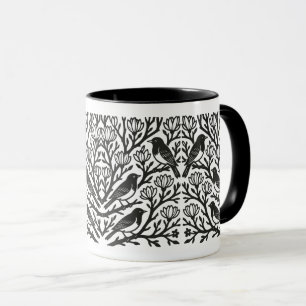 Caneca Aves Na Árvore