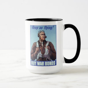 Caneca Aviadores negros: Serviço Militar de Combate WW2 d