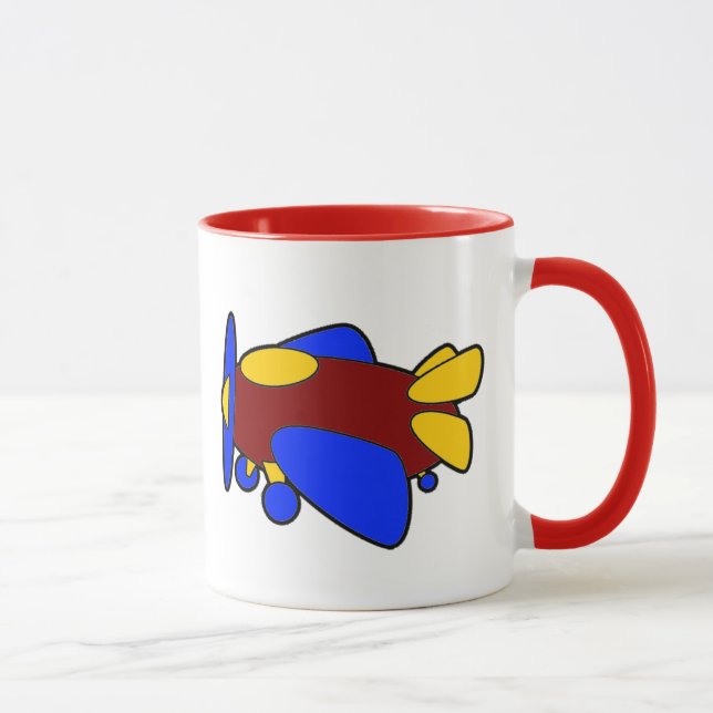 Caneca Avião - Bolo de Cartoon Colorido (Direita)