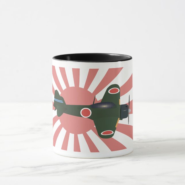 Caneca Avião de combate zero japonês de WWII (Centro)