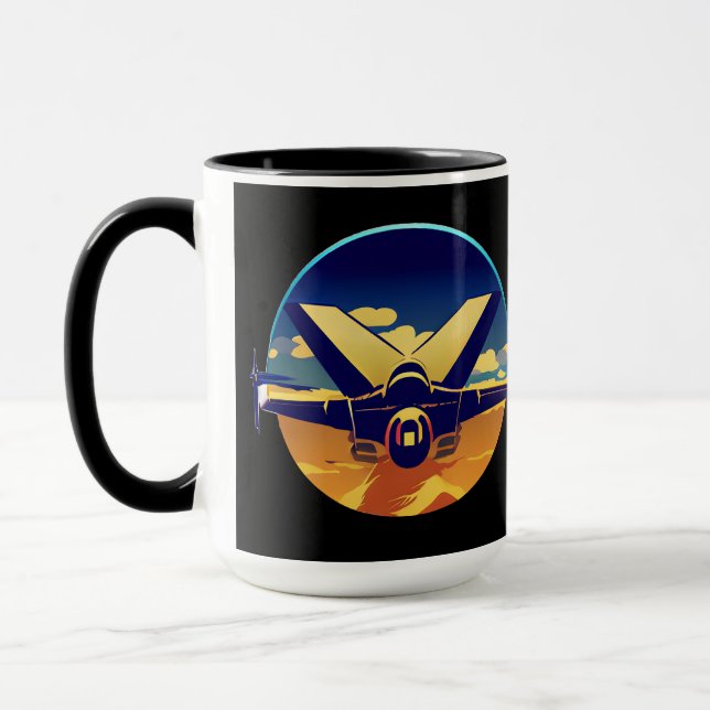 Caneca Avião de Jato de Combatente (Esquerda)