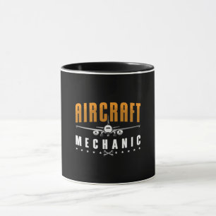 Caneca Aviões e aviões de aviação civil mecânicos