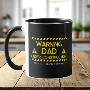 Caneca Avisar Sinal de Papai em Construção Ano de Fundaçã