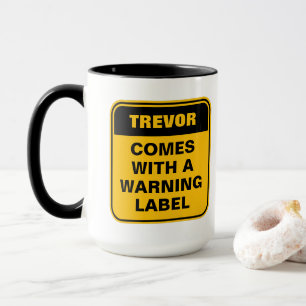 Caneca Aviso amarelo sinal de estrada sinal de perigo