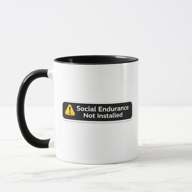 Caneca Aviso de resistência social não instalada Design (Esquerda)