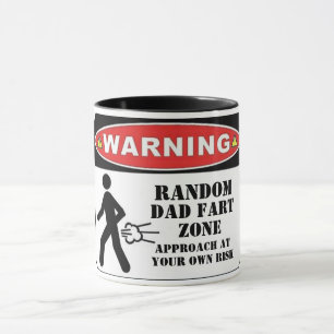 Caneca aviso engraçado pai zona de peidos presente para 