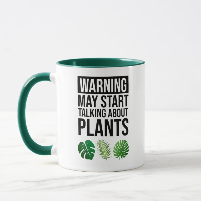 Caneca Aviso - Pode Começar A Falar Sobre Plantas (Esquerda)