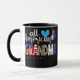 Caneca Avó Americana Balões Leopardo Divertido 4 de Julho