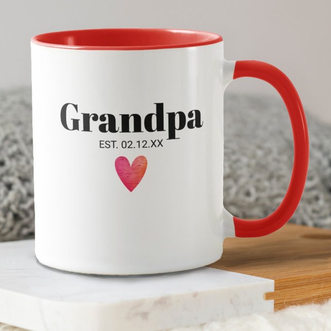 Caneca Avô Birth Anunciando Mug (A fun new grandpa birth announcement mug. personalize it with the new baby's birth date.)
