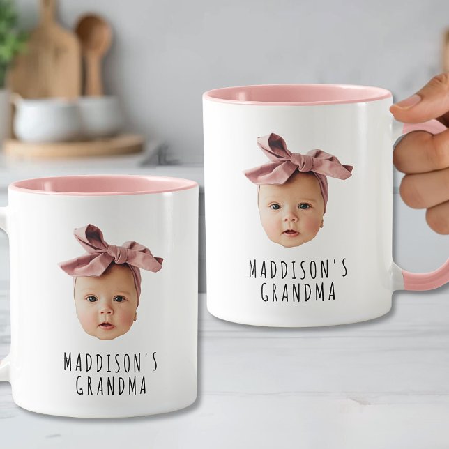 Caneca Avó com Rosto de Bebê Personalizado (Personalized Baby Face Grandmother Mug)