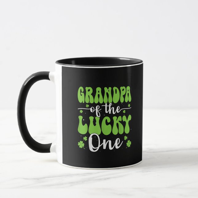 Caneca Avô Do Primeiro Aniversário Do Sortudo St Patrick (Esquerda)