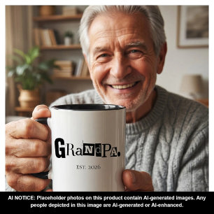 Caneca Avô Estabeleceu Ano Moderno e Ousado Personalizado