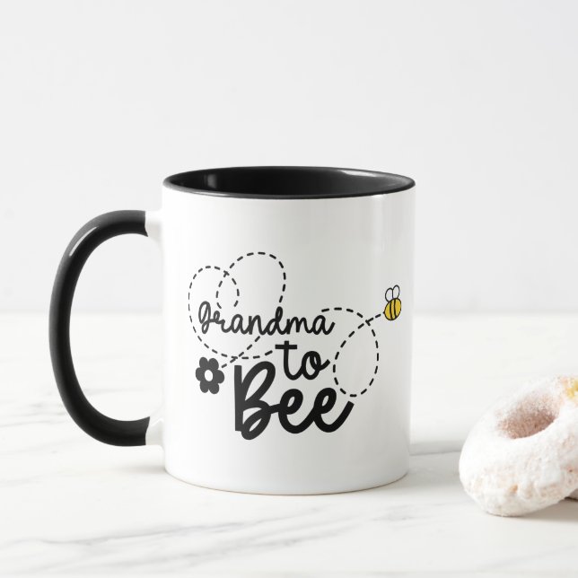 Caneca Avó fofa para arte de palavra de abelha  (Com Donut)