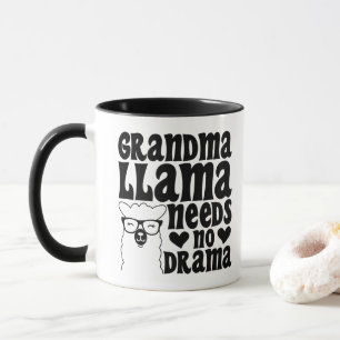 Caneca Avó Lhama Não Precisa de Drama Vovó Fofa Humorísti
