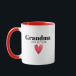 Caneca Avó Nascimento Lança Anúncio Mug<br><div class="desc">Vovó Est. 20XX. Esta design bonitinha é a maneira perfeita de anunciar sua gravidez a uma marca nova avó, avó, gama, nana, avó, etc. presente de Dia de as mães excelente para qualquer avô ser. Seja um menino, uma menina, são gêmeos, são trigêmeos, ou é apenas um pacote de alegria....</div>