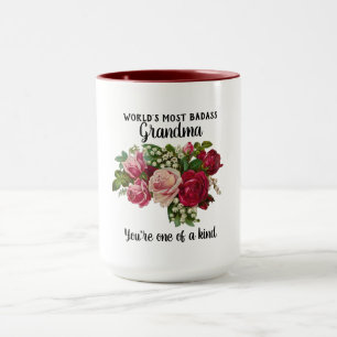 Caneca Avó presente - Badass One of a Kind - Floral