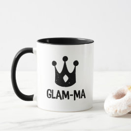 Caneca Avó preta da avó de Glamma das Glam-Mães da coroa