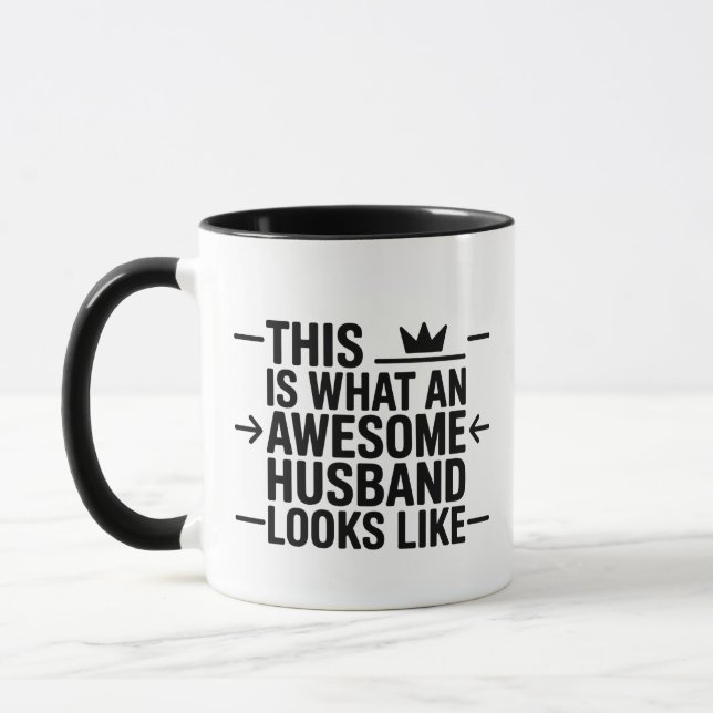 Caneca Awesome Husband Graphic Typography (Esquerda)