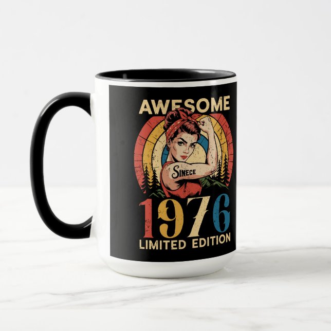 Caneca Awesome Since 1976 50th Women's Birthday Retro  (Esquerda)