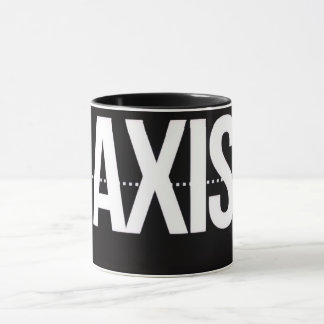 Caneca Axis Minimalist Black Mug – Clean Typography Motiv