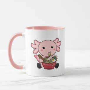 Caneca Axolotl Comida Ramen Comida Japonês Kawaii Animais