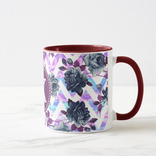 Caneca Aztec Chevron Monograma Floral (Direita)