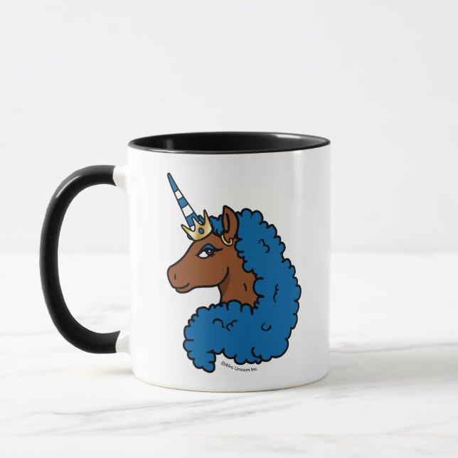 Caneca Azul Afro Unicorn (Esquerda)