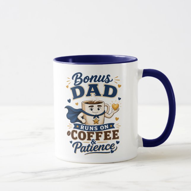Caneca Azul Bonus Pai Funciona Com Café E Paciênci (Direita)