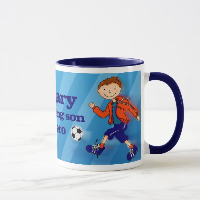 Caneca Azul-caneca de herói do futebol (Direita)
