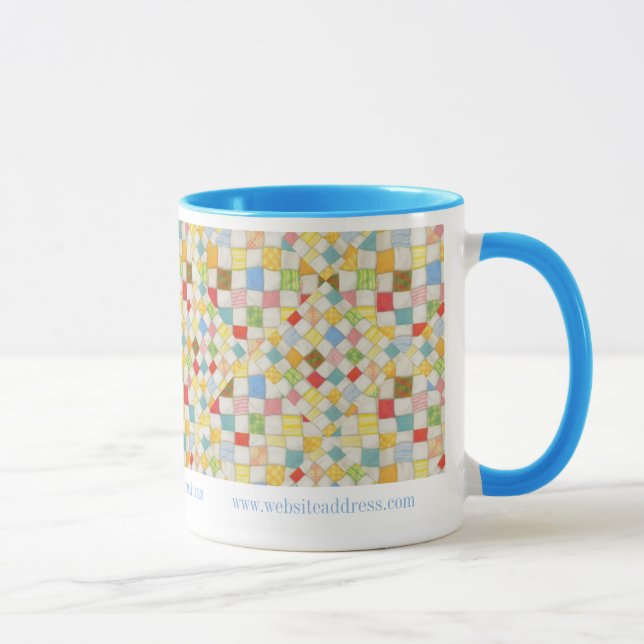 Caneca Azul Combo ID Negócios QUILT MOSAIC (Direita)
