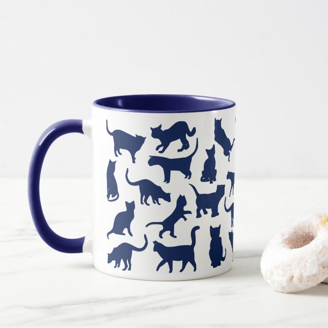 Caneca Azul cor do gato (Com Donut)