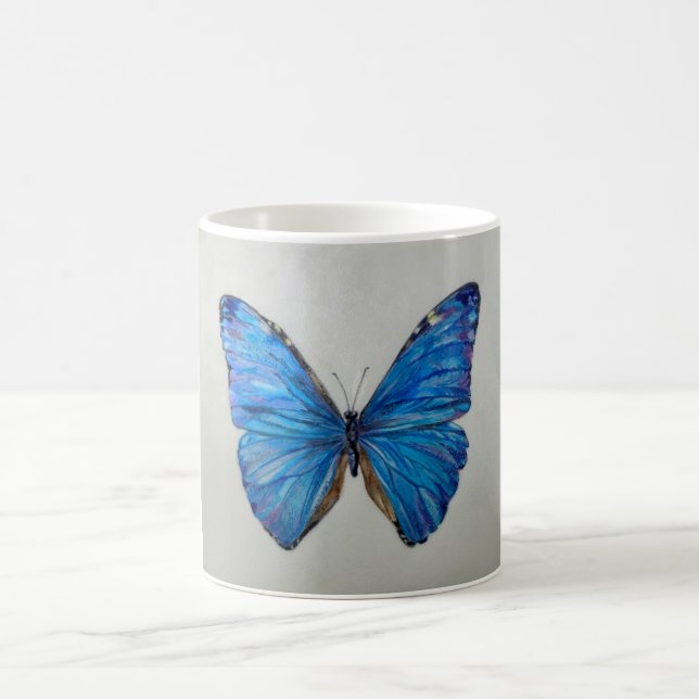 Caneca azul da borboleta de Morpho 14 onças (Centro)