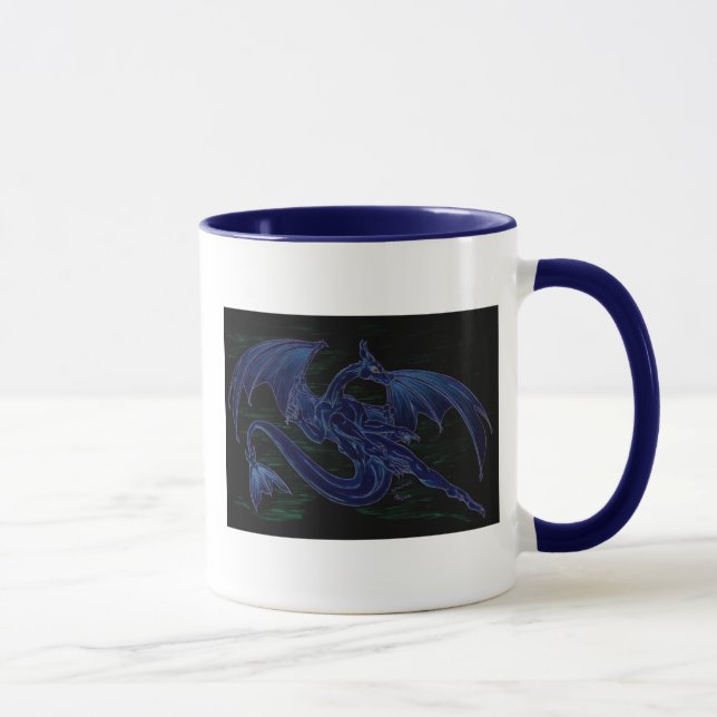 Caneca azul da onda (Direita)