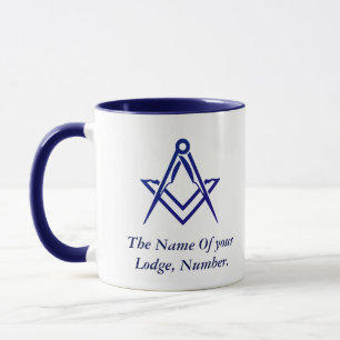 Caneca Azul de Compass de maçonaria