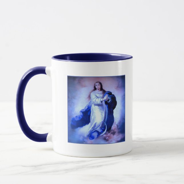 Caneca Azul de Conceito Imaculado (Esquerda)
