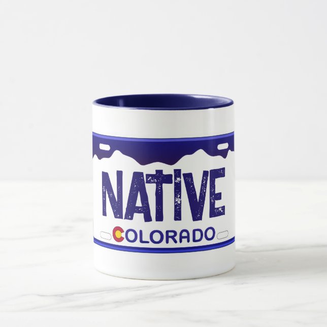 Caneca azul de licença do Colorado nativa (Centro)