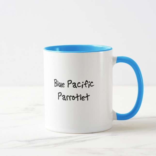 Caneca azul de Parrotlet (Direita)