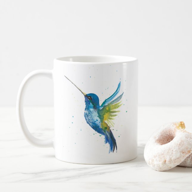 Caneca azul do colibri (Com Donut)