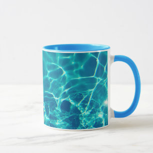 Caneca azul do copo da sopa do chá do café da água
