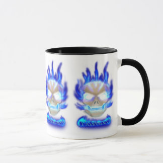 Caneca azul do crânio