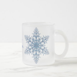 Caneca azul do floco de neve