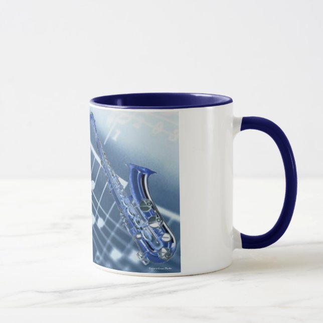 Caneca azul do saxofone (Direita)