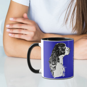 Caneca azul do Spaniel de Springer inglês