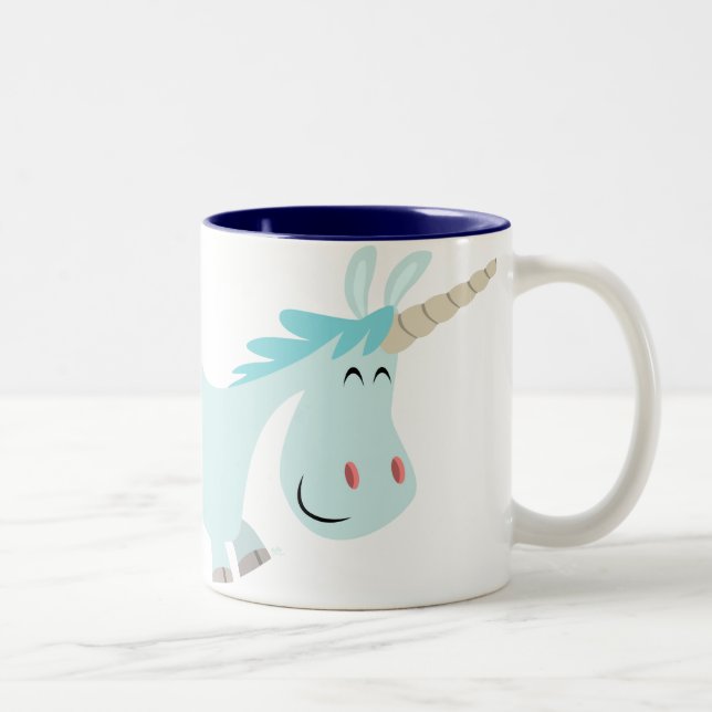 Caneca azul do unicórnio dos desenhos animados (Direita)
