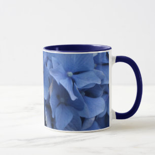Caneca azul dos Hydrangeas
