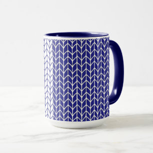 Caneca Azul e Branco Combo Navy Knit