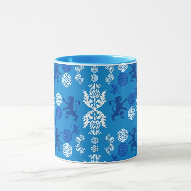 Caneca Azul e Branco Escocês  (Centro)